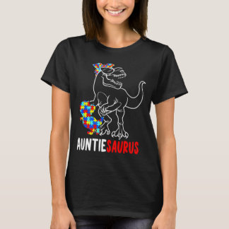 Tante-saurus T Rex Dinosaur Autisme Bewustzijn Tan T-shirt