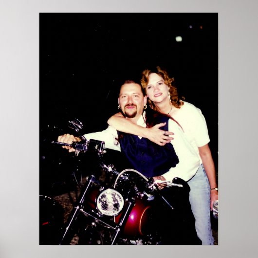 Tante Sharon op een Harley Poster (Voorkant)
