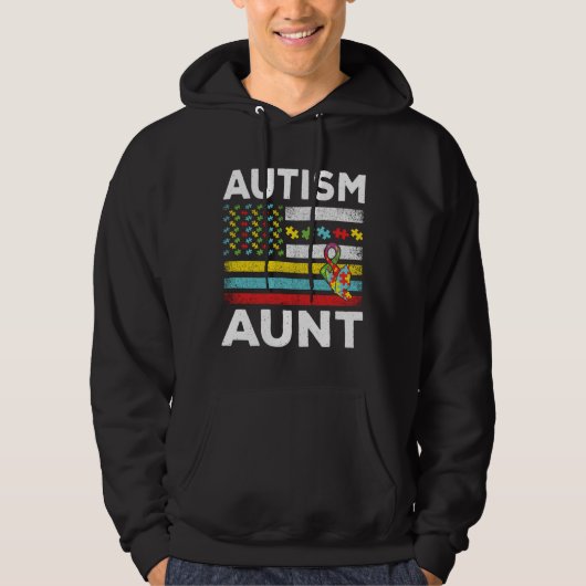 Tante Special Puzzle Flag Autisme Awareness Hoodie (Voorkant)