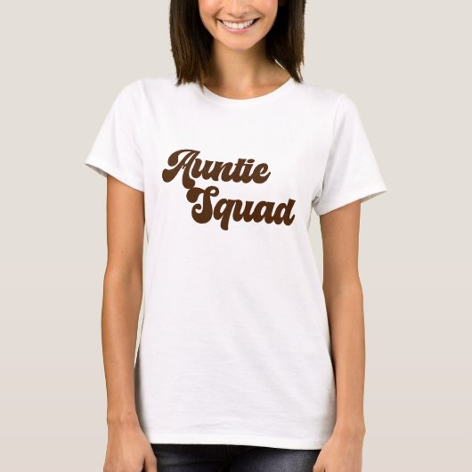 Tante Squad Eenvoudige  Retro Typografie T-shirt (Voorkant)