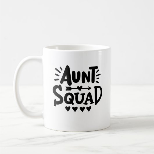 "Tante Squad" met harten en pijl Koffiemok (Links)