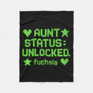 Tante Status Ontgrendeld Pixel Art Neon Groen Game Fleece Deken