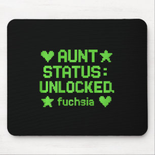Tante Status Ontgrendeld Pixel Art Neon Groen Game Muismat