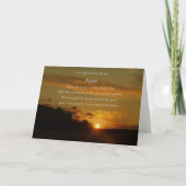 Tante sympathie met zonsondergang en gedicht verli kaart (Voorkant)