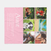 Tante, tante Best Ever Definition 6 Foto Roze Fleece Deken (Voorkant (Horizontaal))