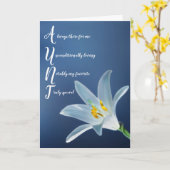 Tante Tante Bloemen Verjaardag Kaart (Gele Bloem)