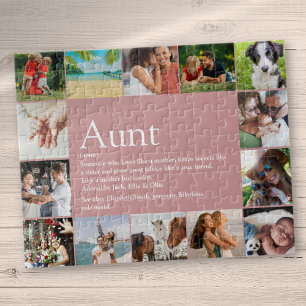 Tante, Tante Definitie 14 Fotocollage Roze Pret Legpuzzel