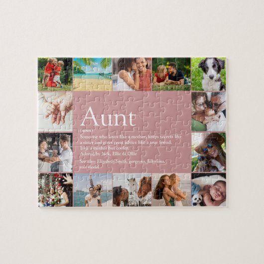 Tante, Tante Definitie 14 Fotosamenstelling Roze P Legpuzzel (Horizontaal)