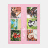 Tante Tante Definitie Fotocollage Roze Fleece Deken (Voorkant)