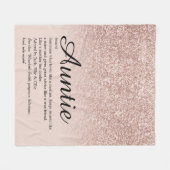 Tante Tante Definitie Script Roze Goud Glitter Fleece Deken (Voorkant (Horizontaal))
