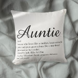 Tante tante Definition Black en White Chic Script Kussen<br><div class="desc">Pas je favoriete tante of tante aan om een unieke gave te creëer. Een perfecte manier om haar te shows hoe geweldig ze elke dag is. Ontworpen door: Thisnotme©</div>