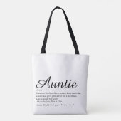 Tante tante Definition Black en White Chic Script Tote Bag (Achterkant)