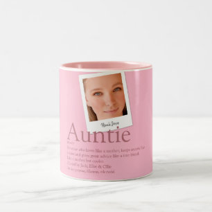 Tante tante Definition Foto Modern Fun Pink Tweekleurige Koffiemok
