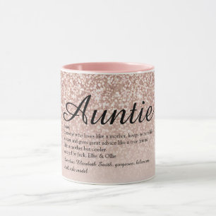 Tante tante Definition Girly Roos Gold Glitter Mok