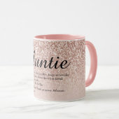 Tante tante Definition Girly Roos Gold Glitter Mok (Voorkant rechts)