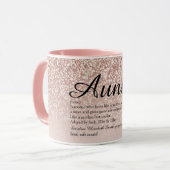 Tante tante Definition Girly Roos Gold Glitter Mok (Voorkant links)