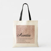Tante tante Definition Roos Gold Glitter Tote Bag (Achterkant)