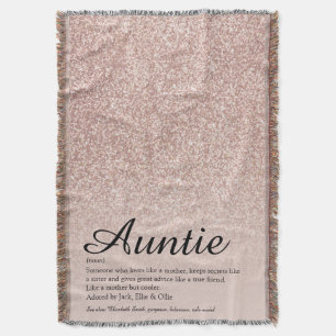 Tante tante Definition Script Roos Gold Glitter Deken