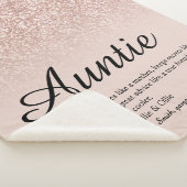 Tante tante Definition Script Roos Gold Glitter Sherpa Deken (3/4)