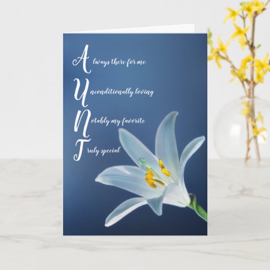 Tante Tante Floral Moederdag Kaart (Gele Bloem)