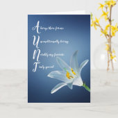 Tante Tante Floral Moederdag Kaart (Gele Bloem)