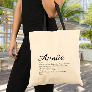 Tante Tante Persoonlijke Definitie Citaat Script Tote Bag