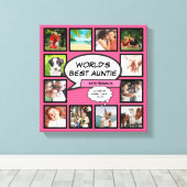 Tante Tante Roze Modern Cool Fun Fotocollage Canvas Afdruk (Insitu (Houten vloer))
