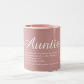 Tante Tante Script Definitie Stof Roze Roze Tweekleurige Koffiemok (Center)