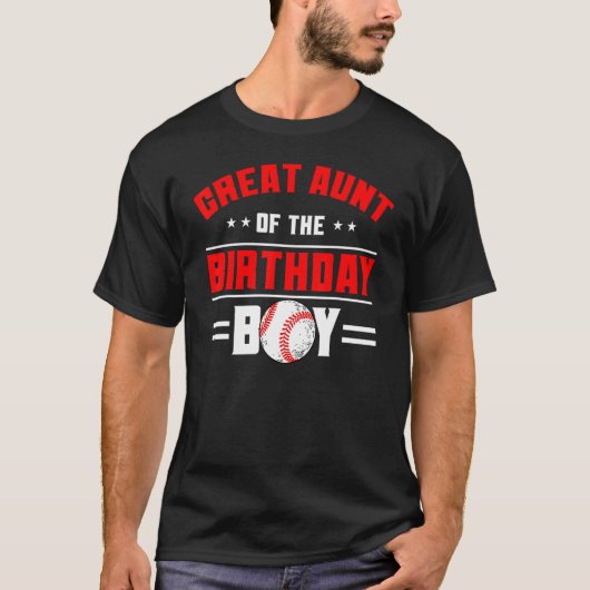 Tante tante van het Birthday Boy Baseball Theme Fa T-shirt (Voorkant)
