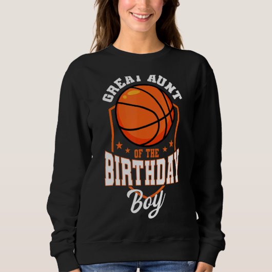 Tante tante van het Birthday Boy Basketball Theme  Trui (Voorkant)