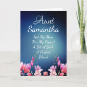 Tante Tante Verjaardag Roze Bloemen Moederdag Kaar Kaart (Voorkant)