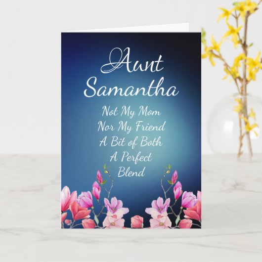 Tante Tante Verjaardag Roze Bloemen Moederdag Kaar Kaart (Gele Bloem)