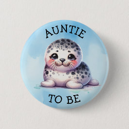 Tante te worden | Polar Arctic Winter Baby shower Ronde Button 5,7 Cm