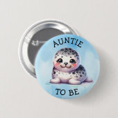 Tante te worden | Polar Arctic Winter Baby shower Ronde Button 5,7 Cm (Voorkant /achterkant)