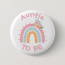 Tante te zijn Baby shower Button Roze Regenboog