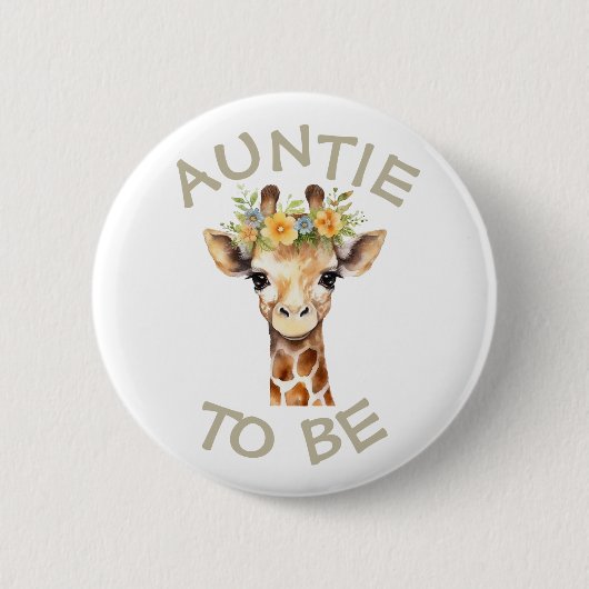 Tante te zijn Baby shower Button Wild One Zoo (Voorkant)