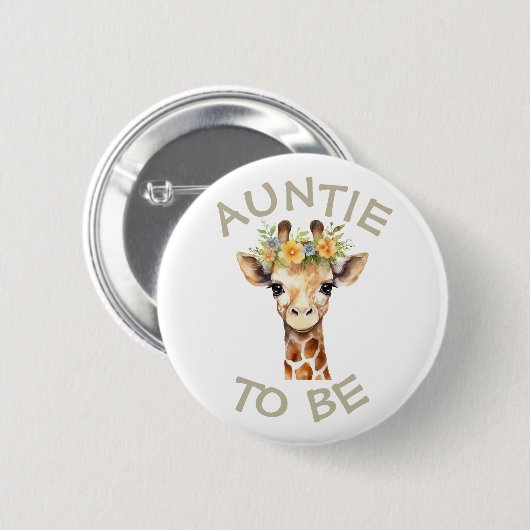 Tante te zijn Baby shower Button Wild One Zoo (Voorkant /achterkant)