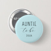 Tante te zijn blauw Baby shower Button (Voorkant /achterkant)