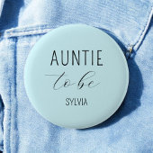 Tante te zijn blauw Baby shower Button