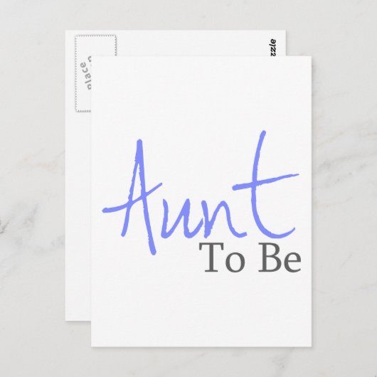 Tante te zijn (blauw script) briefkaart (Voorkant / Achterkant)