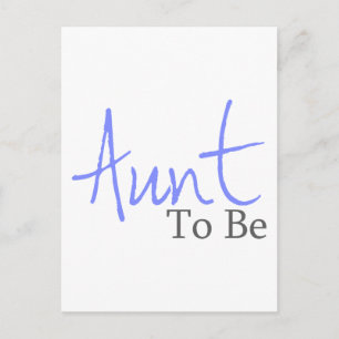 Tante te zijn (blauw script) briefkaart