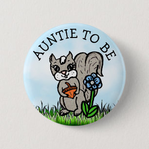 Tante te zijn Little Fox Baby shower Ronde Button 5,7 Cm