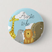 Tante te zijn Oerwoud Dieren Baby shower Ronde Button 5,7 Cm (Voorkant)