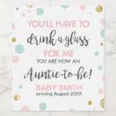 Tante te zijn Zwangerschap onthullen Baby aankondi Wijn Etiket (Enkel label)