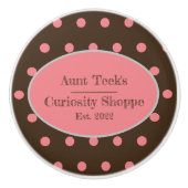 Tante Teek's Curiosity Shoppe Keramische Knop (Bru (Voorkant)