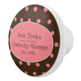 Tante Teek's Curiosity Shoppe Keramische Knop (Bru