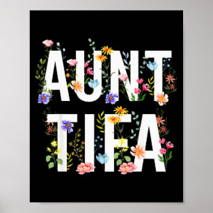 Tante Tifa - Retro Wilde Bloemen Bloemend Feminist Poster