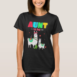 Tante to be Llama Funny Llama Boerderij Baby showe T-shirt