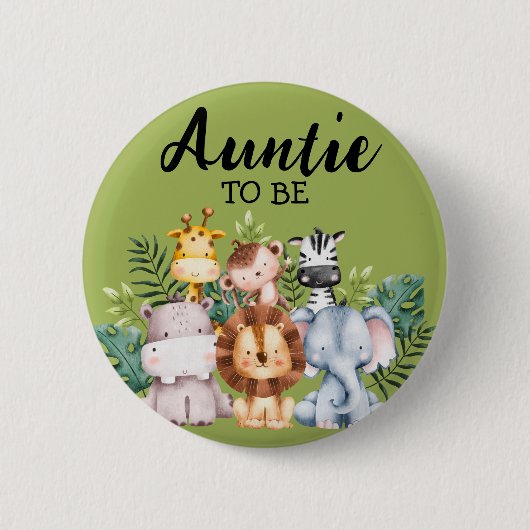 Tante To Be | Woodland Creatures Baby shower Ronde Button 5,7 Cm (Voorkant)