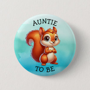 Tante To Be   Woodland Creatures Baby shower Ronde Button 5,7 Cm